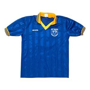 Vintage 80s Score Soccer Jersey Blue Gold Hartford Connecticut Size L USA Retro